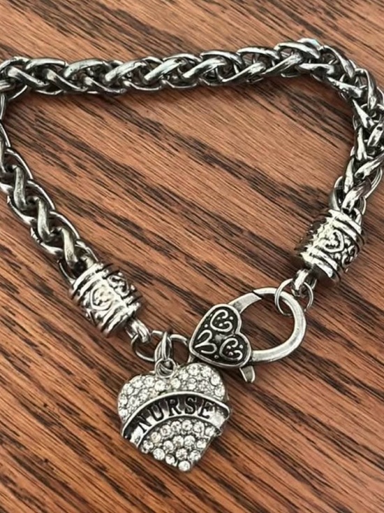 Jewelry - Nurse Heart Charm Silver-Tone Bracelet